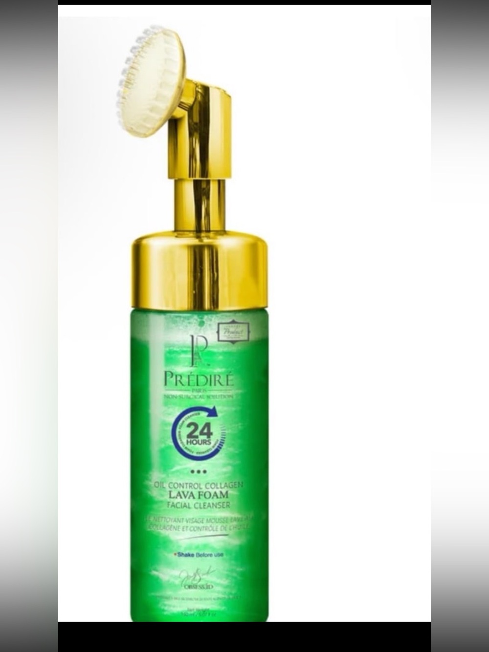 Prédiré Paris Oil Control Teal Lava Foam Facial Cleanser w/ brush - NEW-MSRP$145